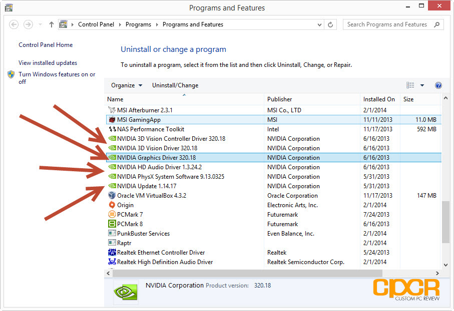 how to uninstal intel graphics driver for windows 8