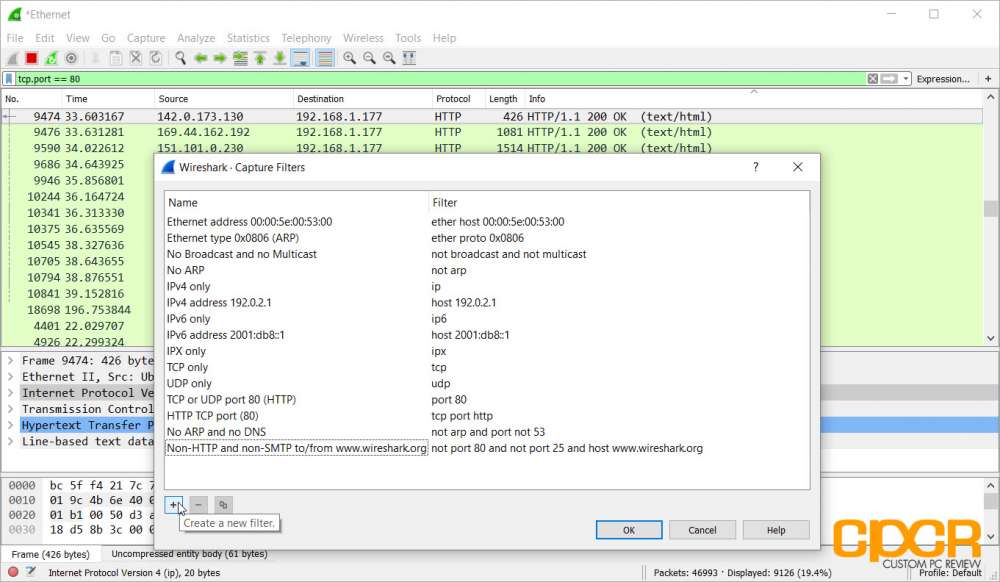 wireshark packet sniffer what are the ip addresses