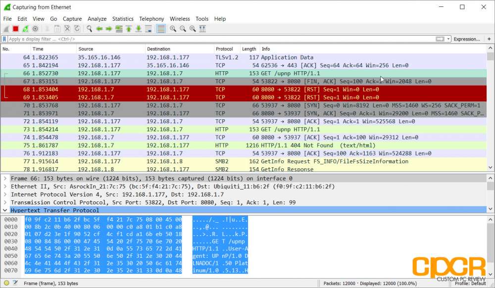 wireshark http requests to hostname